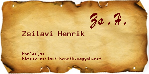 Zsilavi Henrik névjegykártya